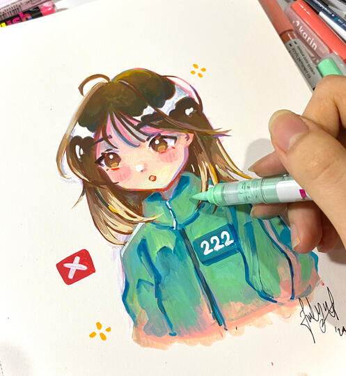 Kim Jun-Hee illustration for @karinmarkers (commissioned)